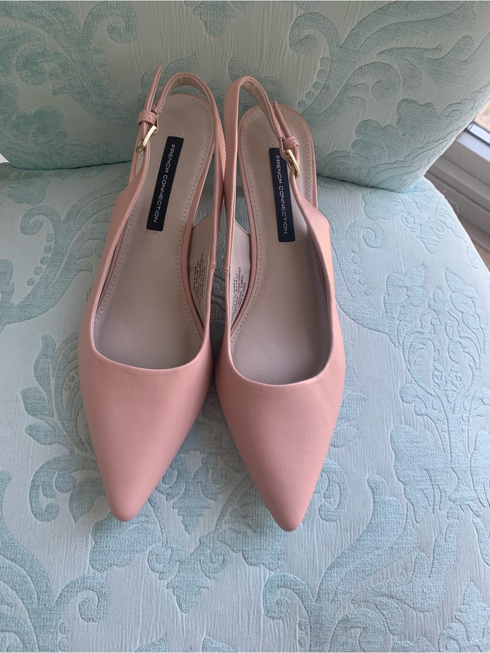 French Connection Blush Pointed Slingback low heel